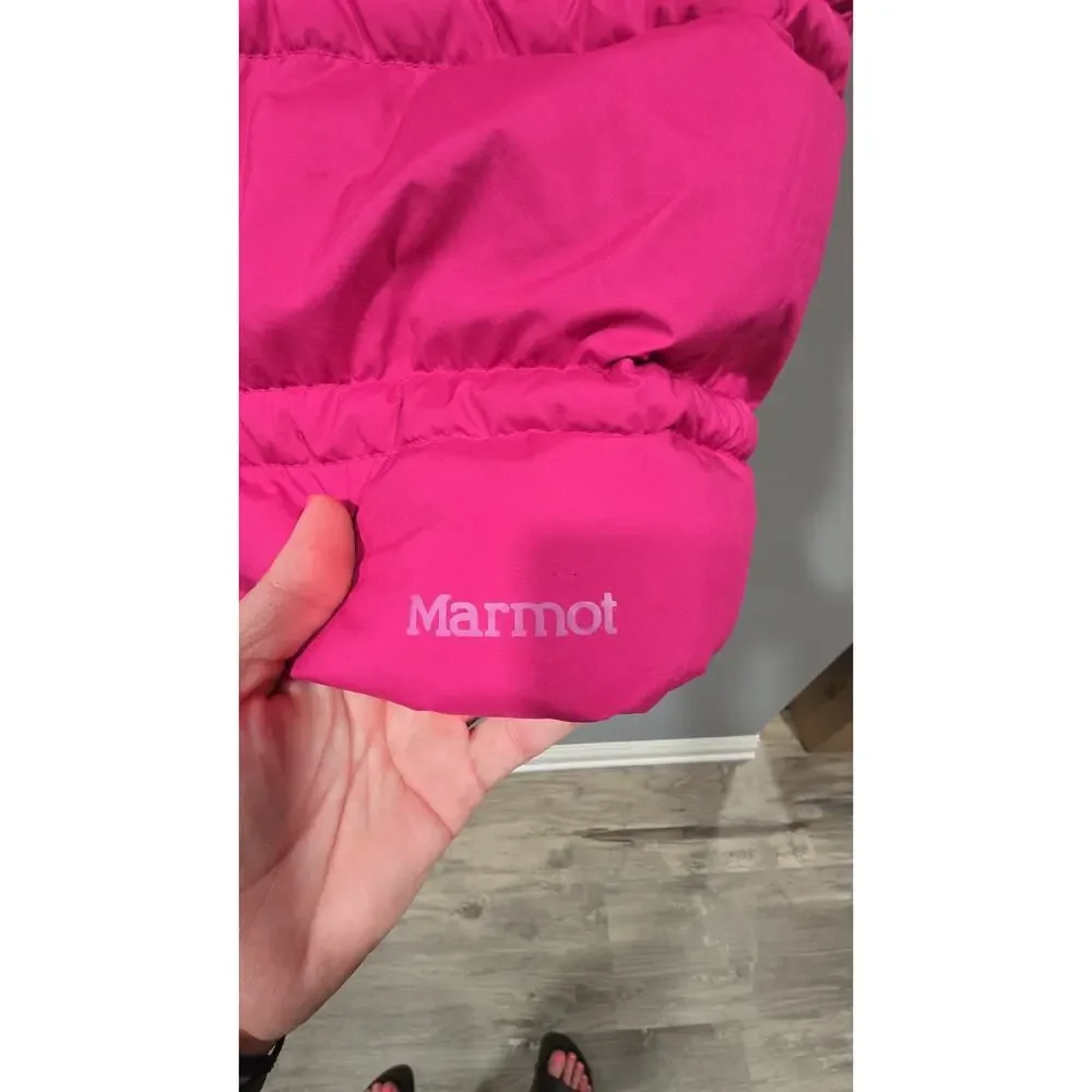Girl's Marmot Goose Down Coat Jacket Fuchsia Pink Size XL Excellent B7